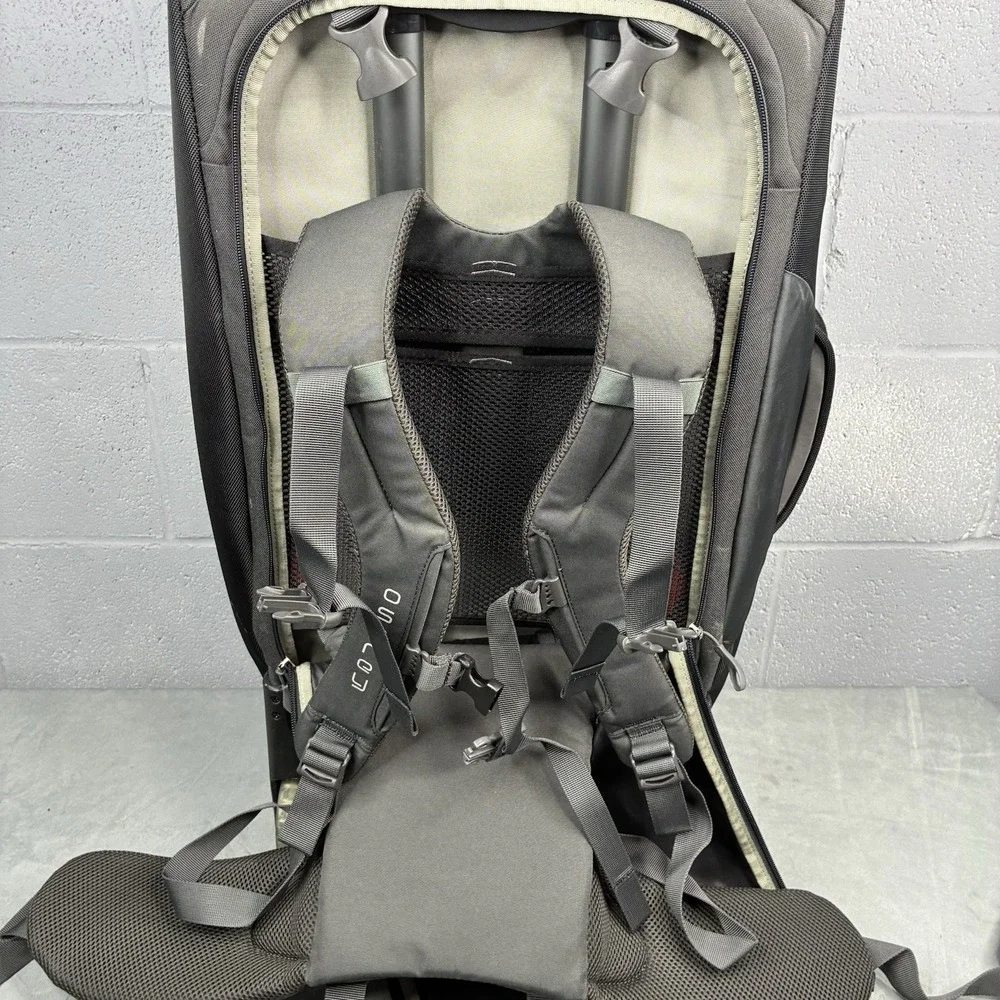 Osprey Meridian Wheeled Convertible Luggage Backpack Gray Carry On Travel Bag